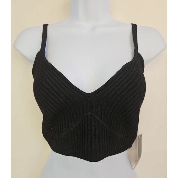 wild fable Tops - Wild Fable Black‎ Cropped Ribbed Tank Top Size L NWT Y2k Festival Casual